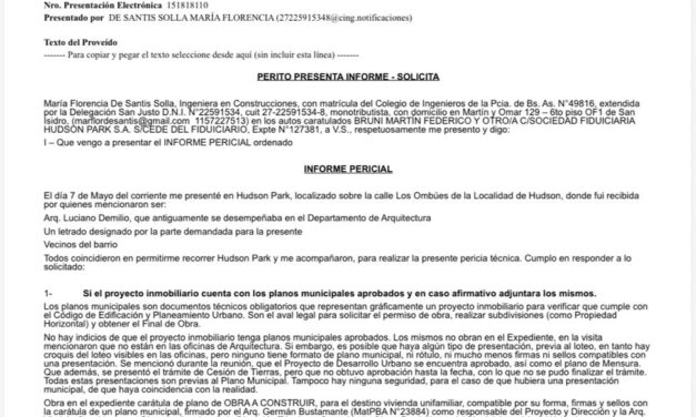 Hudson Park y la desidia de la fiduciaria: Pericia Judicial confirma Alerta Ambiental y Sanitaria a escala