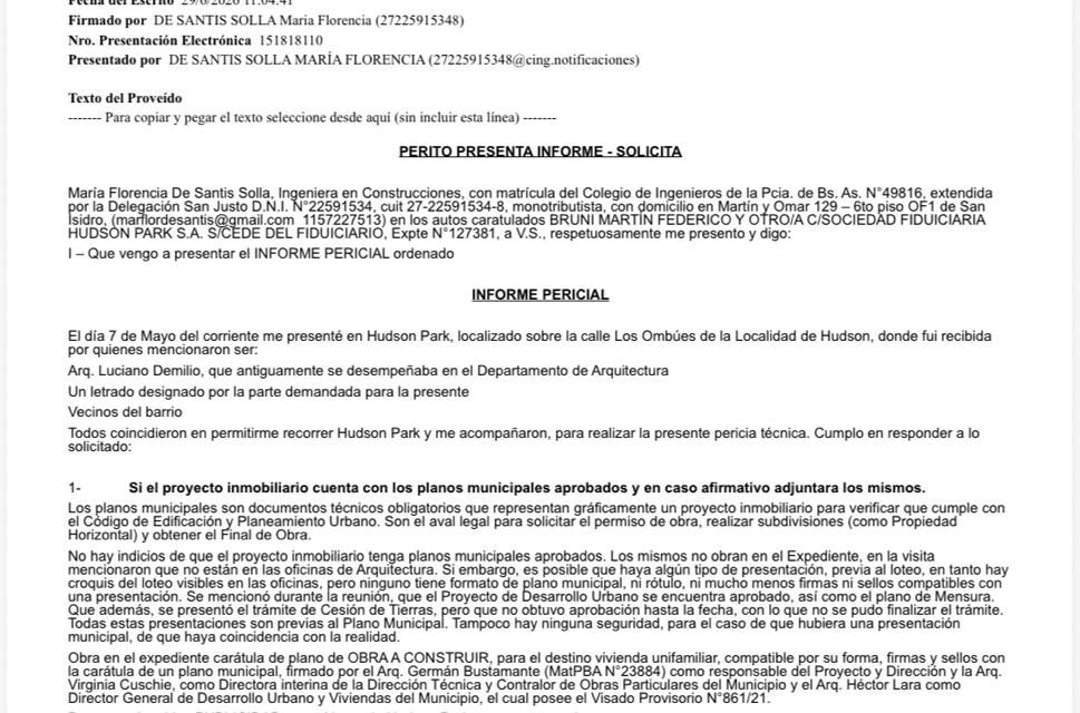 Hudson Park y la desidia de la fiduciaria: Pericia Judicial confirma Alerta Ambiental y Sanitaria a escala