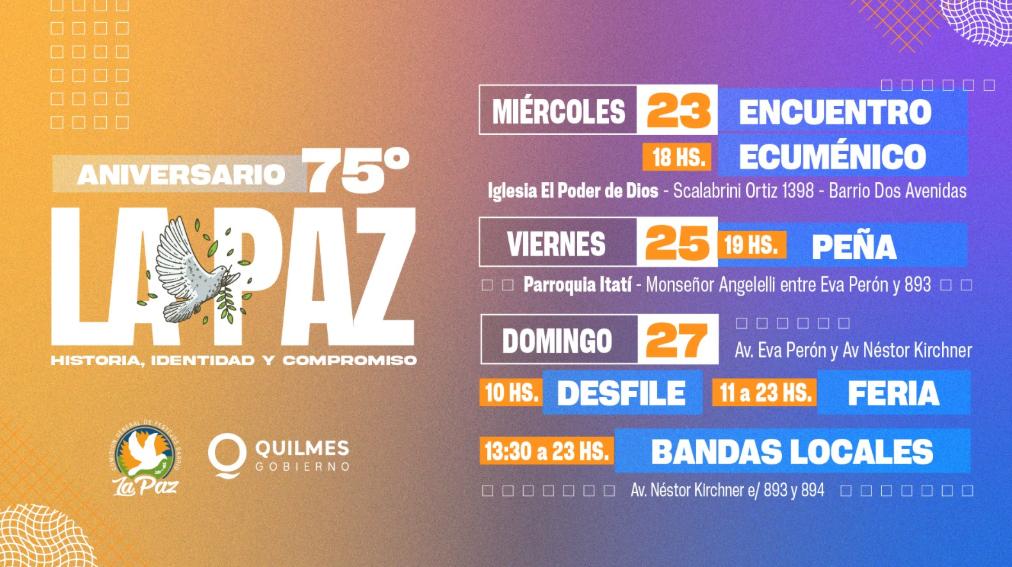 Se vienen los festejos del barrio La Paz, con desfiles, ferias y el cierre con la Orquesta Kaluqueña