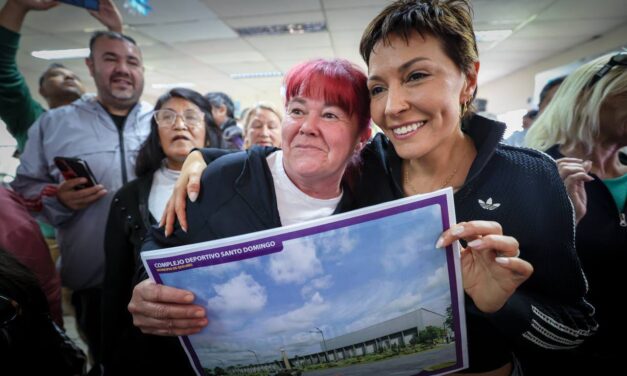 Mayra Mendoza y Eva Mieri anunciaron un nuevo Polideportivo Municipal con Pileta Olímpica