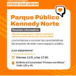 Convocan a reunión informativa para conocer el proyecto del Parque Público del barrio Kennedy Norte