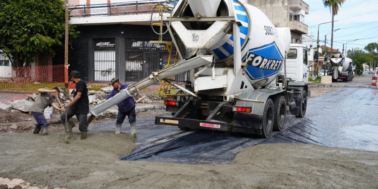 Sigue adelante el plan de repavimentación en hormigón en todo Lomas de Zamora