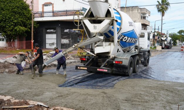 Sigue adelante el plan de repavimentación en hormigón en todo Lomas de Zamora