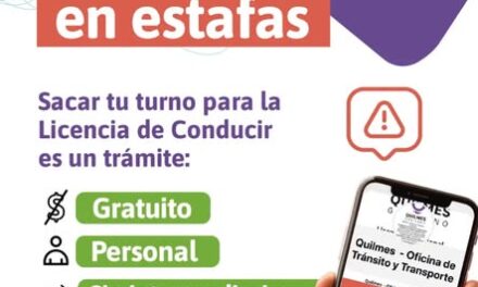 Ante algunas avivadas, la Municipalidad de Quilmes informa que sacar la Licencia de Conducir es gratuito, personal y sin intermediarios