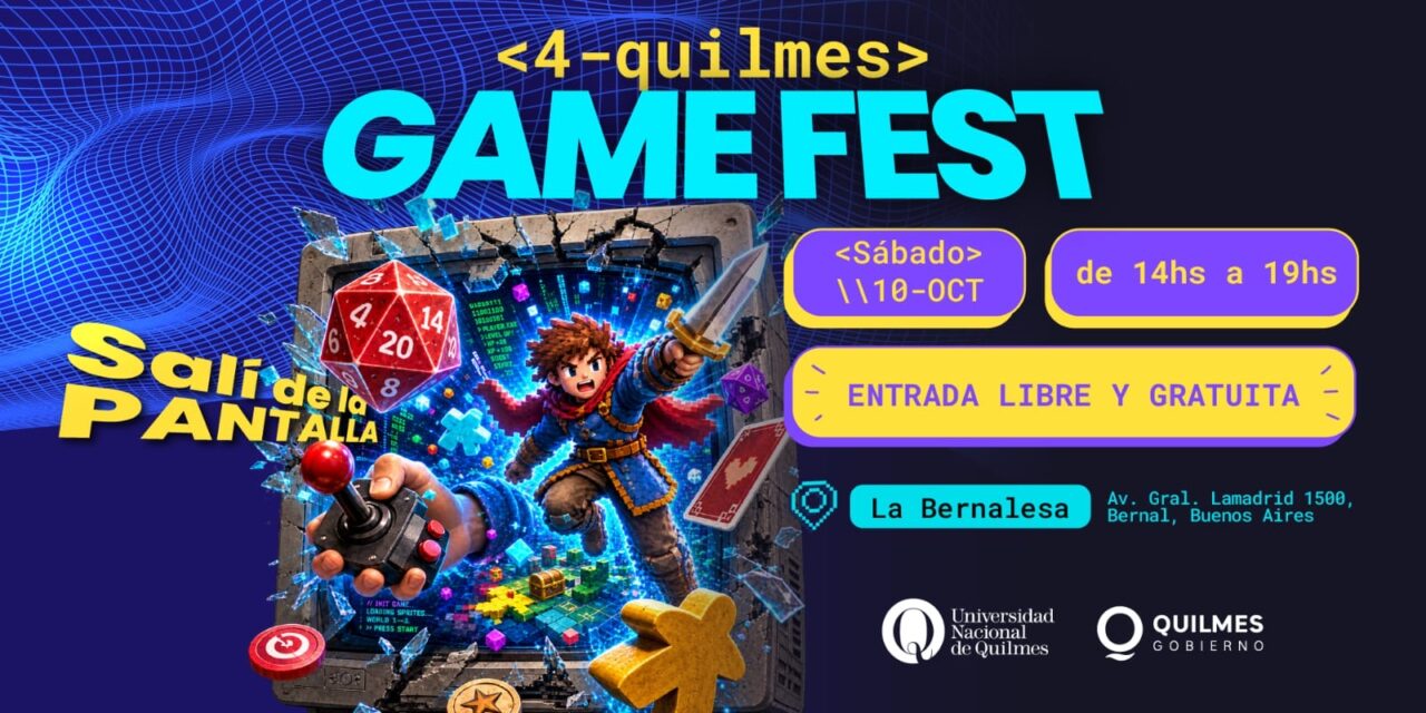 Este sábado 10, llega a Quilmes el 'Game Fest 2026', para celebrar la cultrura del juego