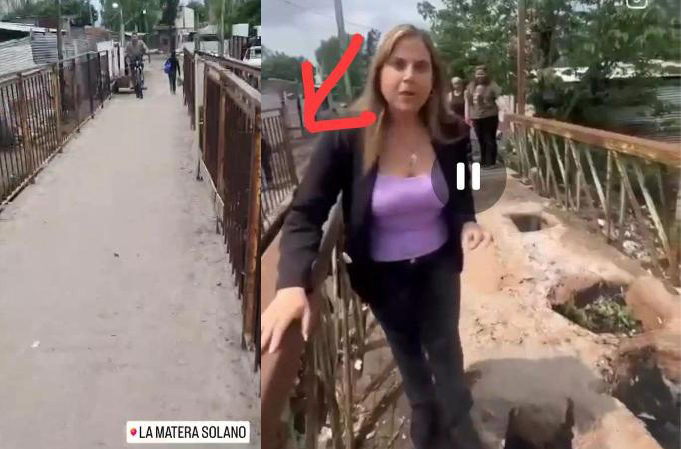 Video / ¿La Campaña que se viene?: Concejal libertaria mostró un puente roto y un militante la expuso