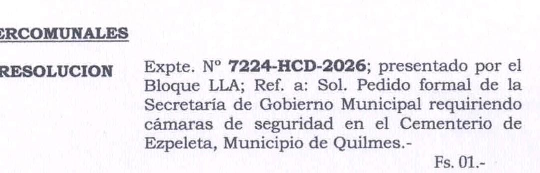 Perdidísimos: Concejales libertarios de Berazategui piden cámaras para el Cementerio de Quilmes, en Ezpeleta