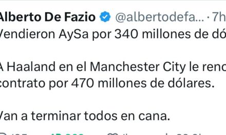 Irónicamente, De Fazio comparó la venta AySA con el pase de Haaland al Manchester City