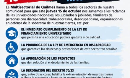 La Multisectorial de Quilmes se moviliza al Congreso Nacional