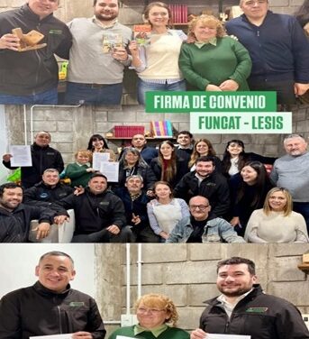 FUNCAT y Lesis Argentina firmaron un convenio de cooperación y se inauguró una biblioteca para chicos